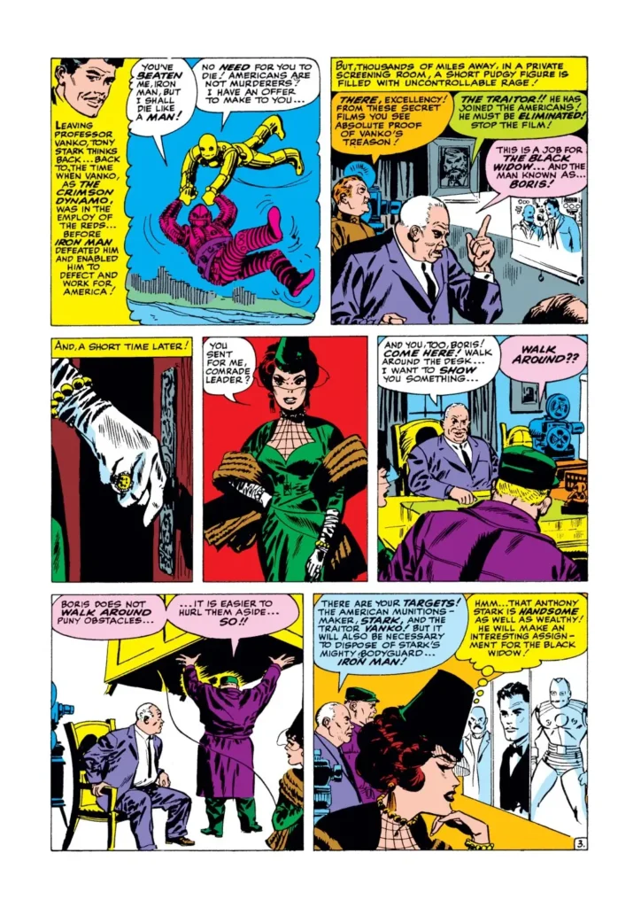 Tales of Suspense 52 interior page: Black Widow's first appearance